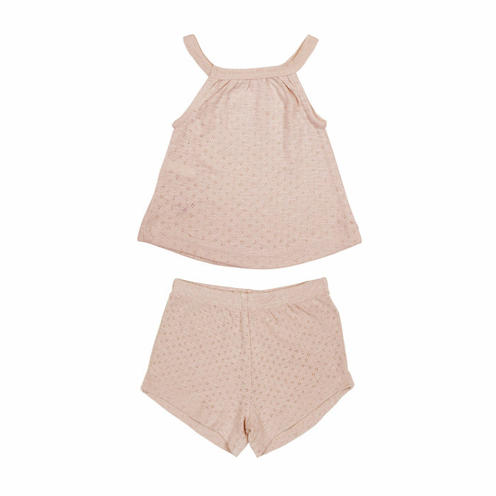 L'ovedbaby Pointelle Tank + Tap Short Set-Simply Green Baby