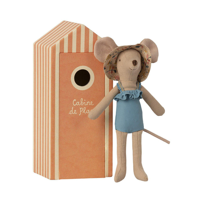 Maileg Beach Mice, Mum in Cabine de Plage-Simply Green Baby