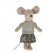 Maileg Clothes for Big Sister Mouse, Knitted Sweater + Shirt-Simply Green Baby