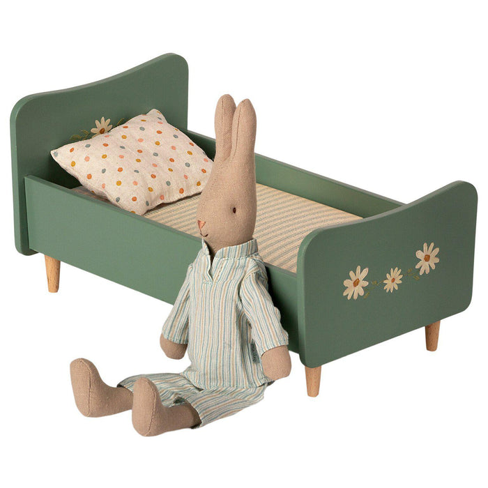 Maileg Mini Wooden Bed Mint Blue-Simply Green Baby