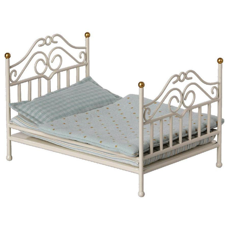 Maileg Vintage Bed, Micro - Off White-Simply Green Baby