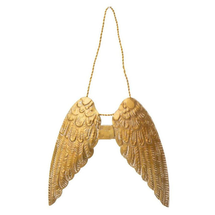 Metal Angel Wings Ornament, Antique Gold-Simply Green Baby