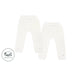 Nest Designs Organic Cotton Ribbed Harem Pants - White-Simply Green Baby