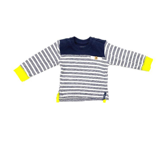 Noppies Long Sleeve Tee Ty Stripe, Navy-Simply Green Baby