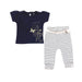 Noppies Short Sleeve Flower Tee + Jersey Pants Playset-Simply Green Baby