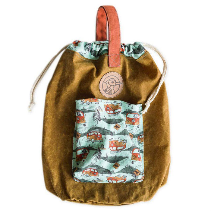 Oko Creation Waxed Canvas Drawstring Bag-Simply Green Baby