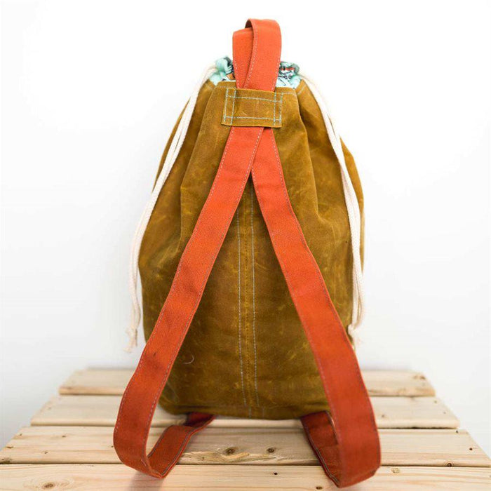 Oko Creation Waxed Canvas Drawstring Bag-Simply Green Baby