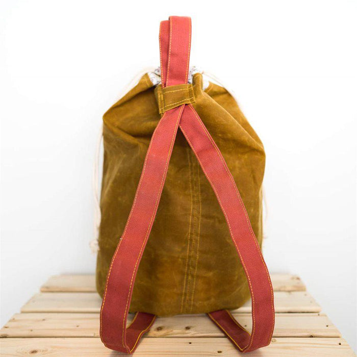 Oko Creation Waxed Canvas Drawstring Bag-Simply Green Baby