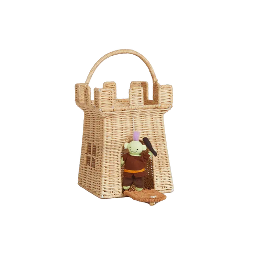 Olli Ella Rattan Castle Bag-Simply Green Baby