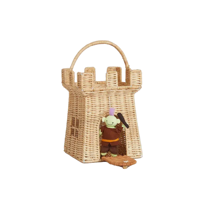 Olli Ella Rattan Castle Bag-Simply Green Baby