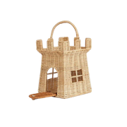 Olli Ella Rattan Castle Bag-Simply Green Baby
