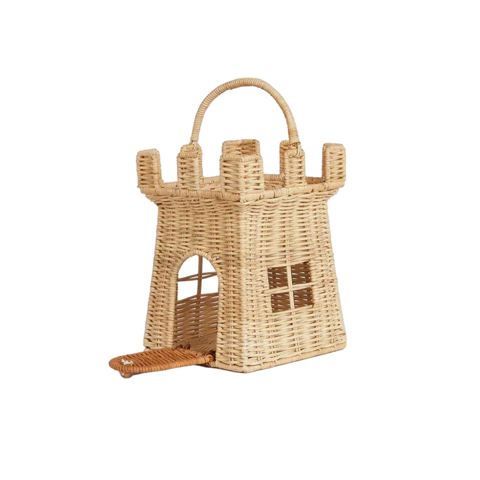 Olli Ella Rattan Castle Bag-Simply Green Baby