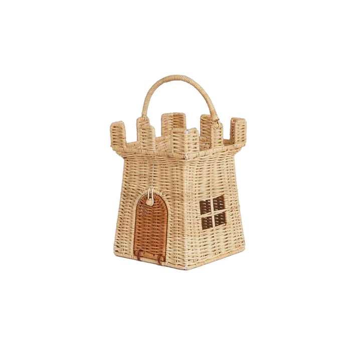 Olli Ella Rattan Castle Bag-Simply Green Baby