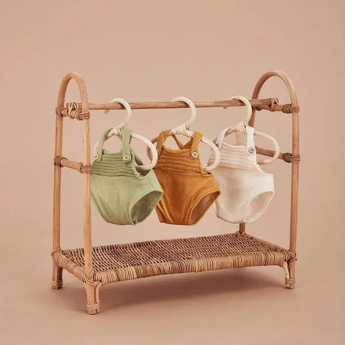 Olli Ella Rattan Doll Clothes Rail-Simply Green Baby