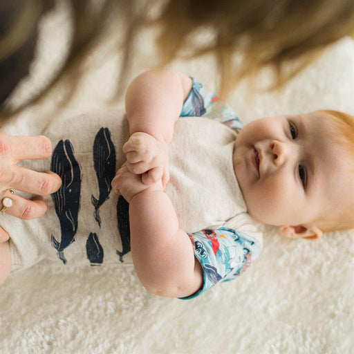 Organic Grow-With-Me Onesie - Whale-Simply Green Baby