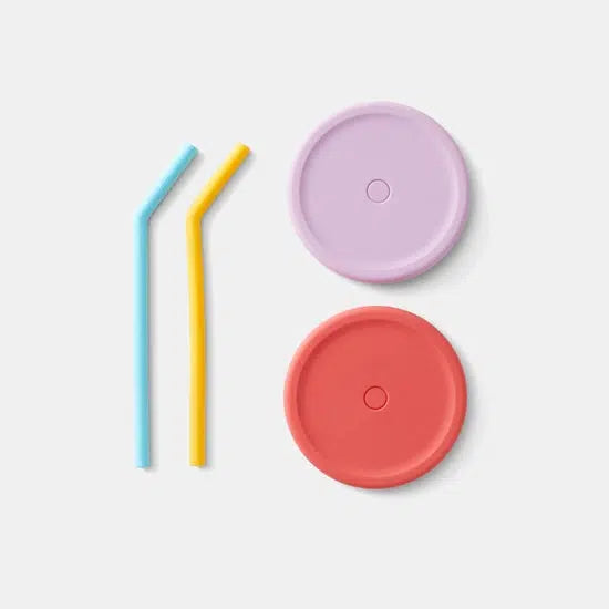 PlanetBox Silicone Straw + Lid Set-Simply Green Baby