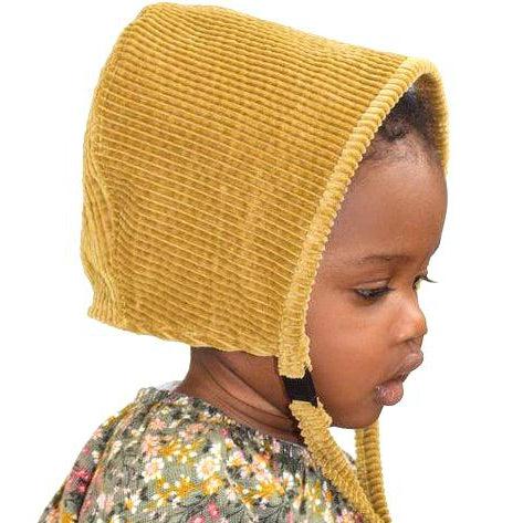 Puffin Gear Corduroy Fall Bonnet - Grey-Simply Green Baby