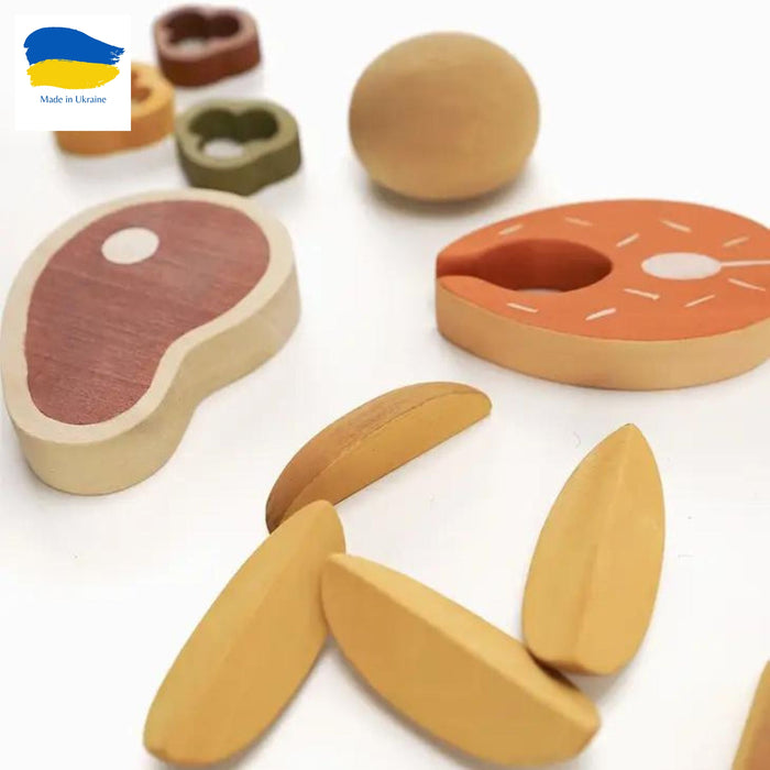 Wooden Play Food Set, Dinner