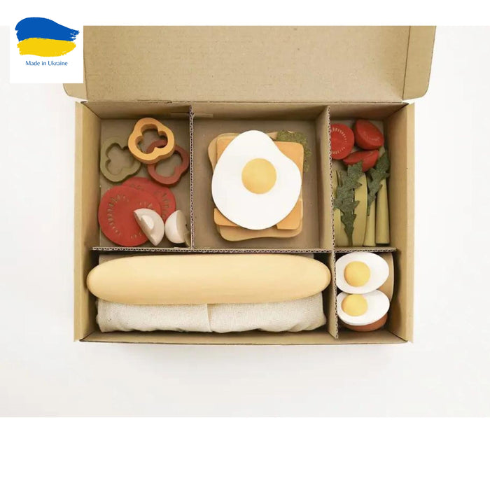 Wooden Play Food Set, Breakfast