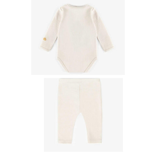 Souris Mini Organic Cotton Henley Collar Bodysuit + Leggings, Cream-Simply Green Baby