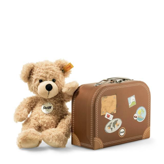 Steiff Fynn Teddy Bear, Beige in Suitcase-Simply Green Baby