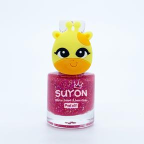 Suyon Peel Off Kids Nail Polish - Giraffe, Glitter Pink-Simply Green Baby