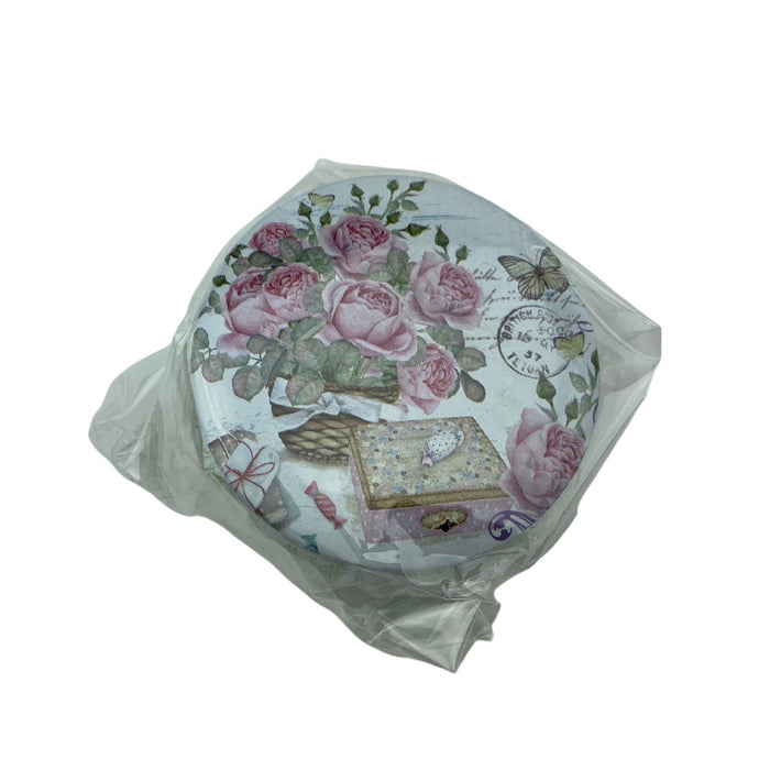 Collectable Round Floral Tin Boxes