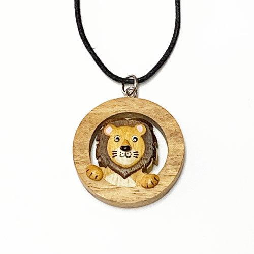 Wooden Animal Face Pendant with Adjustable Knots-Simply Green Baby