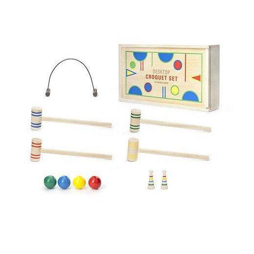 Wooden Desktop Croquet Game-Simply Green Baby