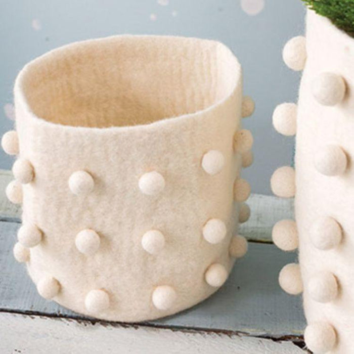 Wool Felt Pom Pom Pot Covers-Simply Green Baby